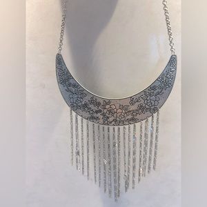 Metal Pendant with Tussle Necklace